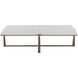 Cowell 64 X 38 inch White / Antique Brass Coffee Table